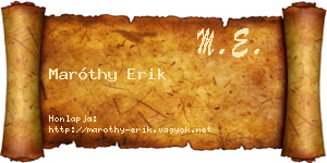 Maróthy Erik névjegykártya
