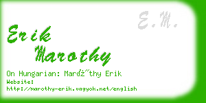 erik marothy business card